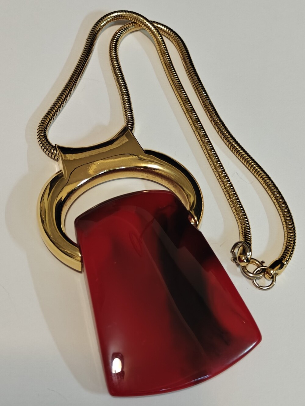 RARE Lanvin Paris Lucite Pendant "Keira" Necklace Vintage 70s
